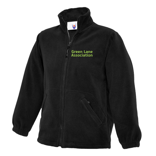 Womans black fleece green logo